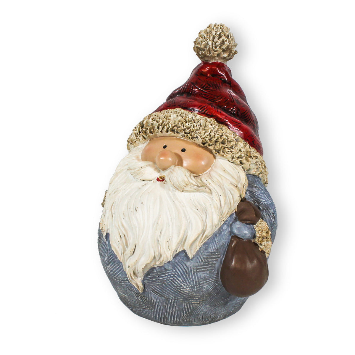 Weihnachtsmann Figur rund mit Säckchen Fensterdeko Weihnachten 19cm