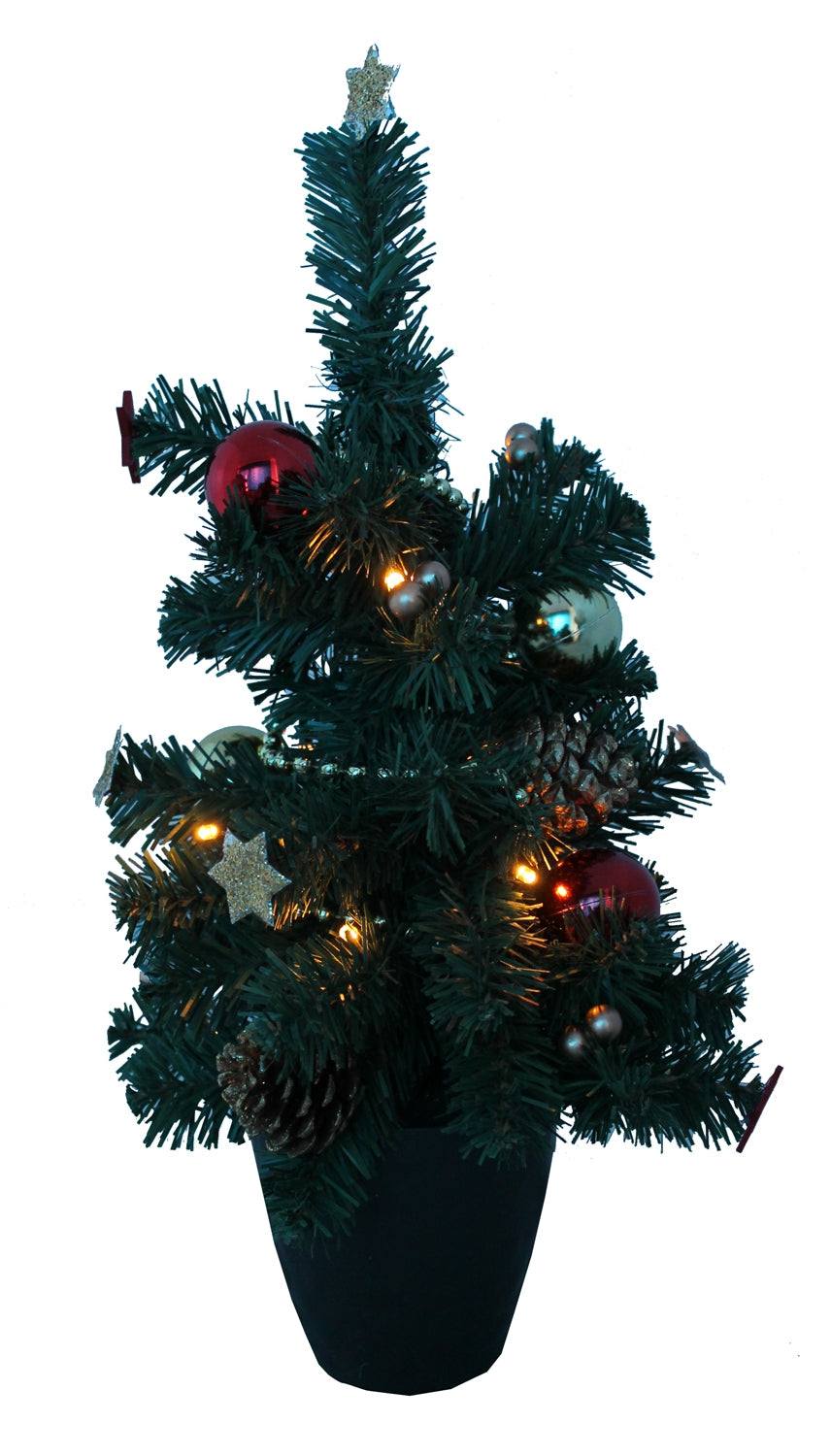 Tannenbaum Weihnachtsbaum im Topf mit 10 LEDs warm-weiss 40 cm Weihnachtsdeko für innen