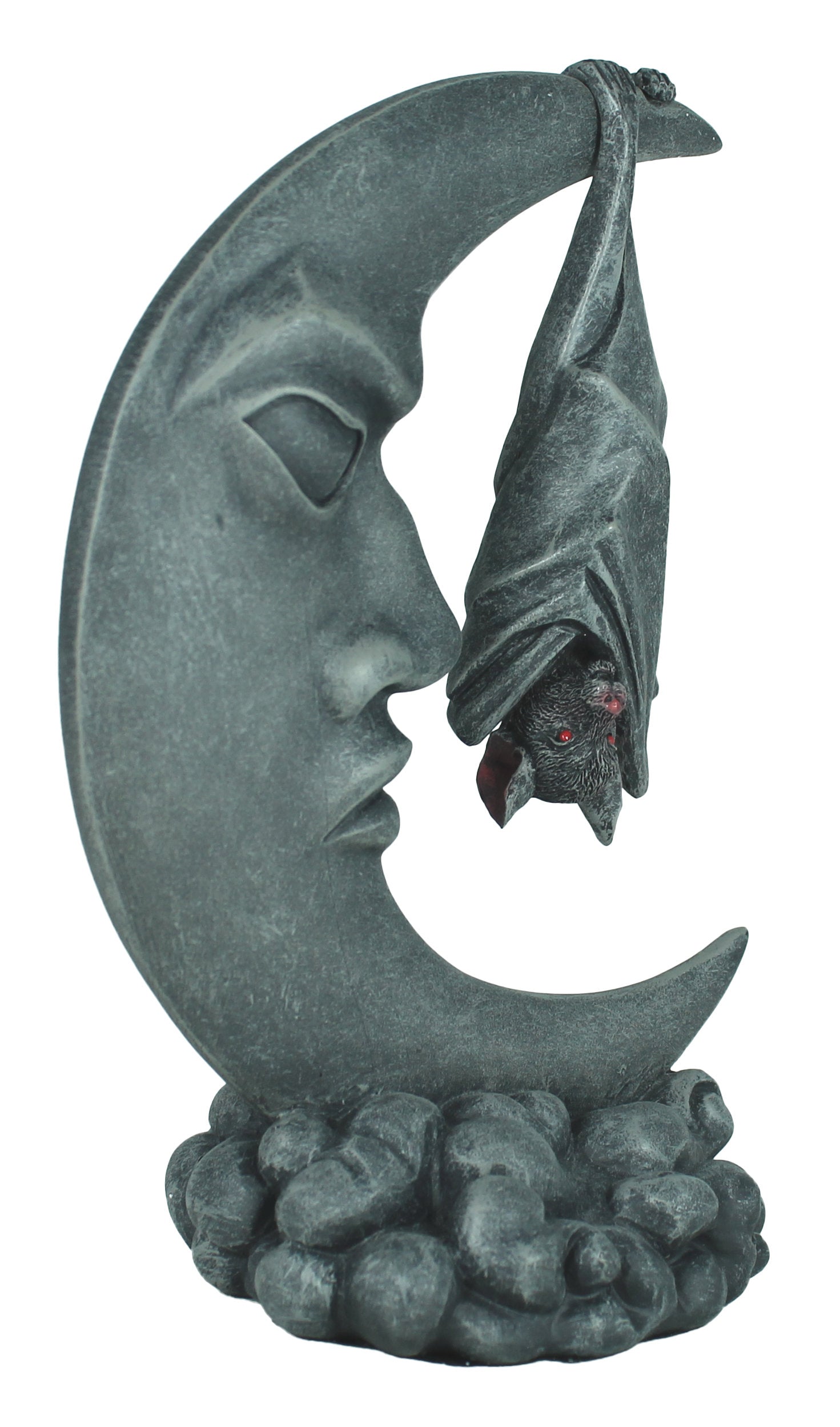 Dekofigur Fledermaus hängt am Mond Mystic Gothic Fantasy Wohnung Dekoration