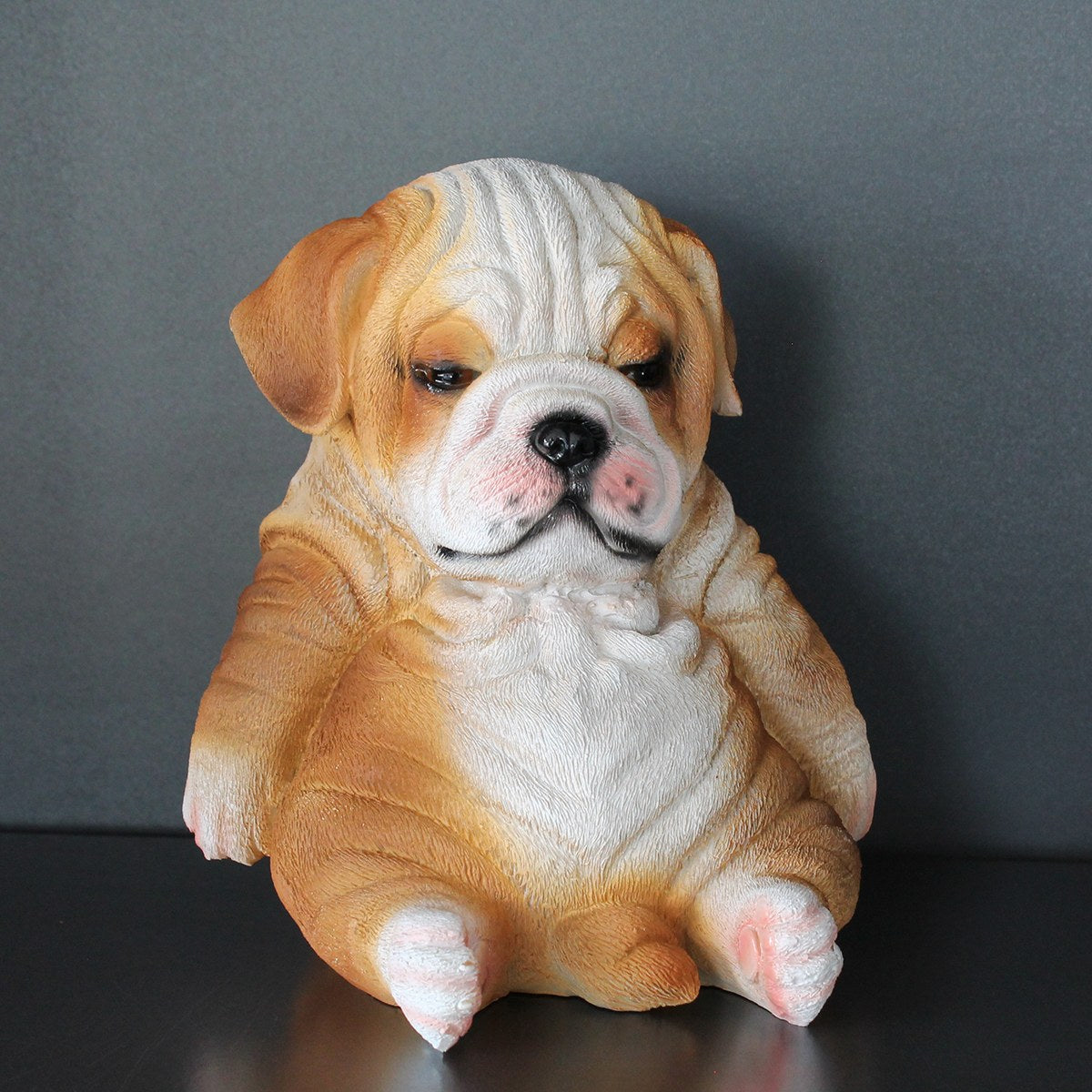 Hunde Figur Bulldogge Figur sitzend Hunde Deko lustige Hundefigur