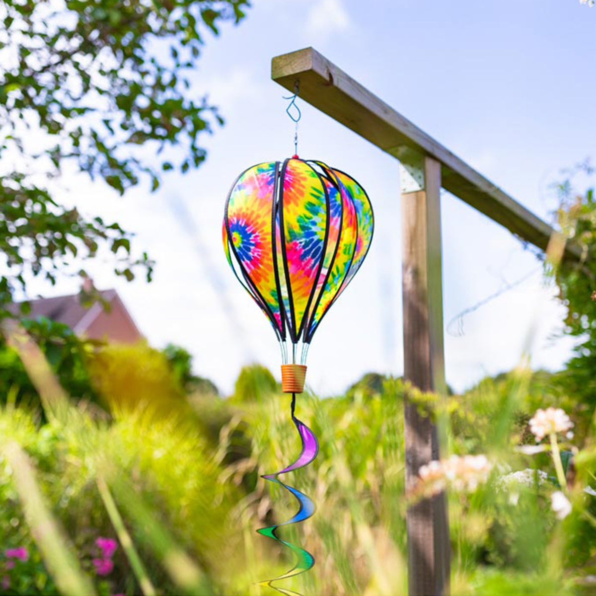 Windspiel Heißluftballon HQ Hot Air Balloon Twist Tie Dye Windsack Garten Dekoration