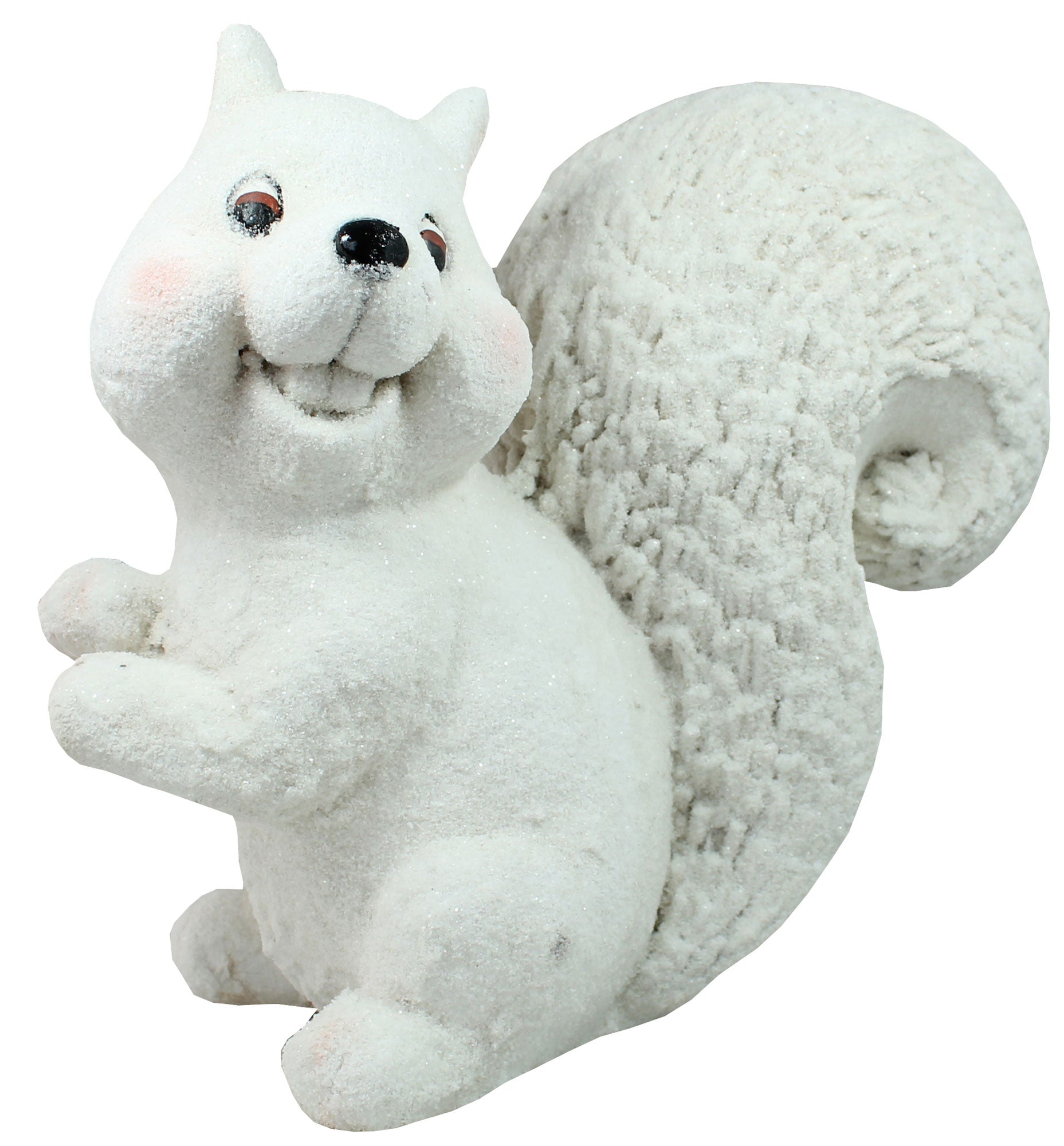 Dekofigur Eichhörnchen schneebedeckt XXL Eichhörnchen-Figur Tierfigur Winterdekoration