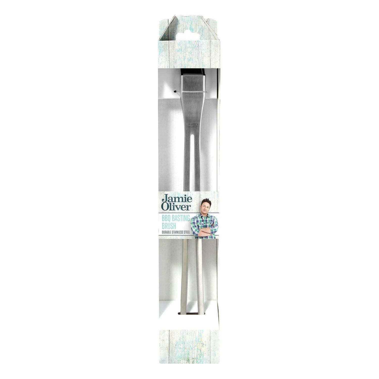 Jamie Oliver Grillpinsel hitzebeständig XL Silikon Edelstahl 46 cm Bratenpinsel Grillzubehör