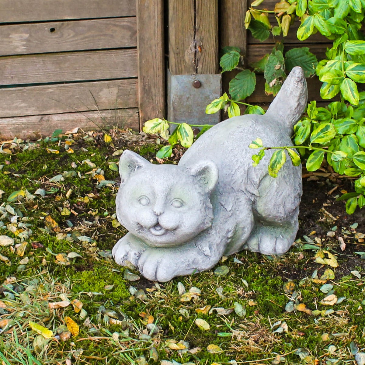 Katzenfigur in Betonoptik Deko Katze Gartenfigur Katzenfigur für draußen