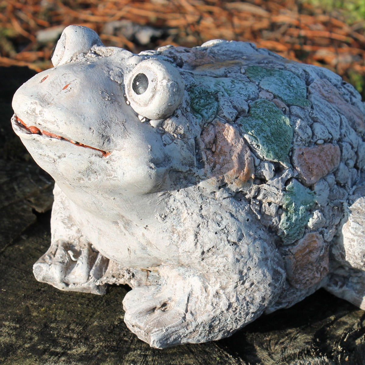 Frosch Figur in Stein Optik Gartenfigur Frosch Deko Tierfigur