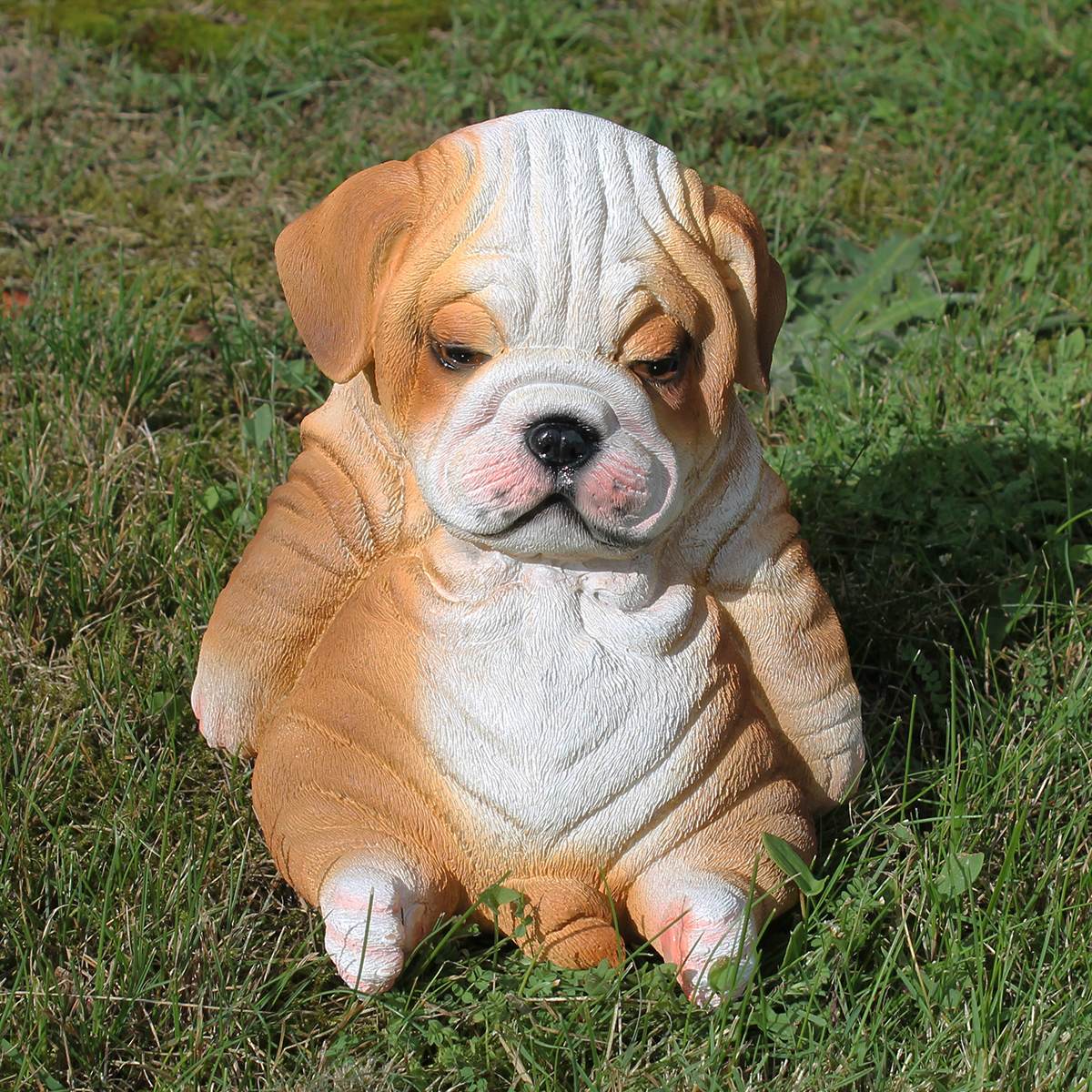 Hunde Figur Bulldogge Figur sitzend Hunde Deko lustige Hundefigur