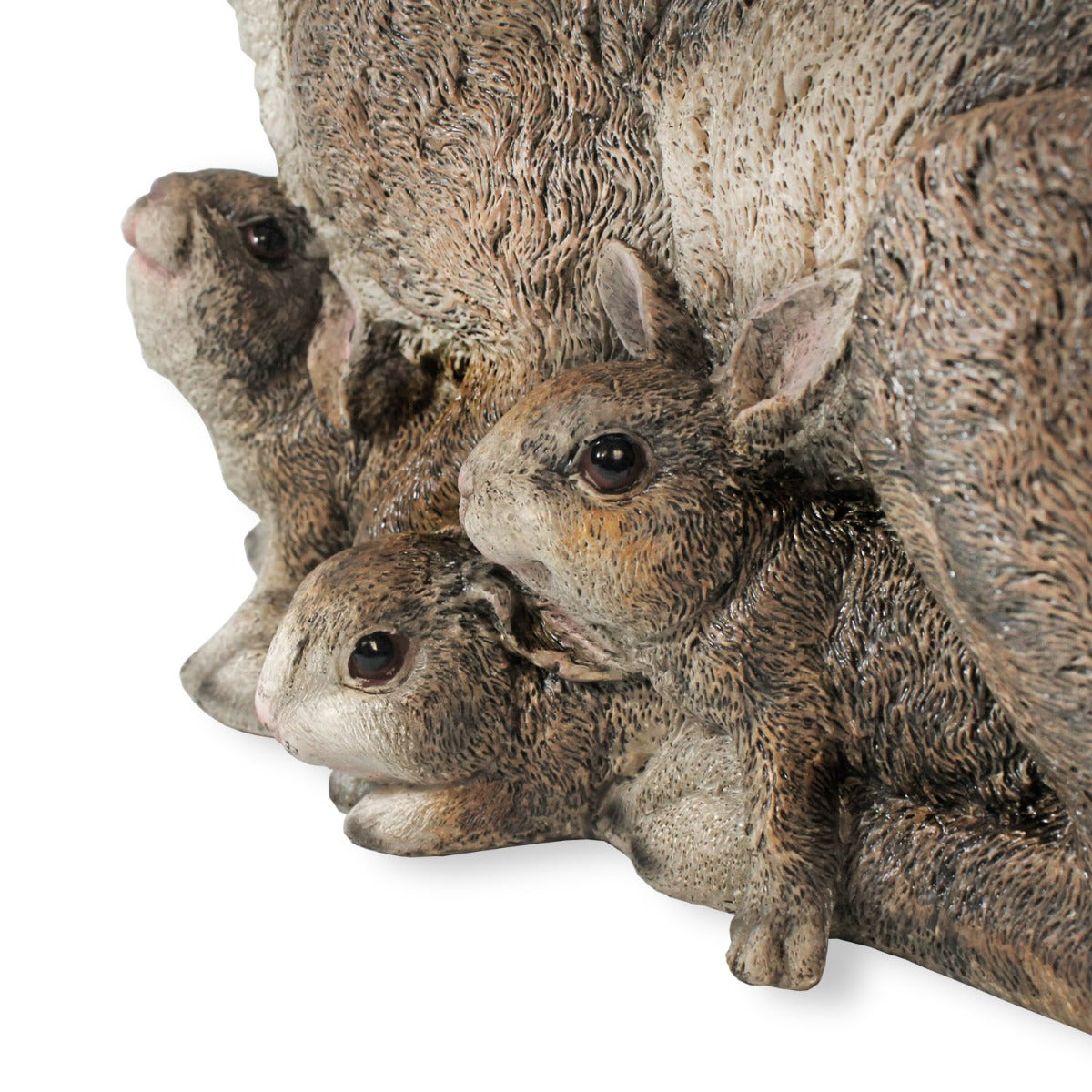 Dekofigur Hase Häsin Claudia mit Jungen Kaninchen Figur lebensecht Osterhasen Deko Gartenfigur Hase