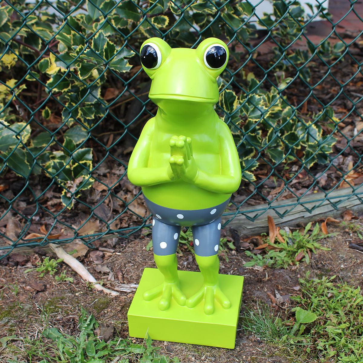 Frosch Dekofigur lustiger Badefrosch 30 cm grün Gartenfigur Frosch Froschfigur Pooldeko