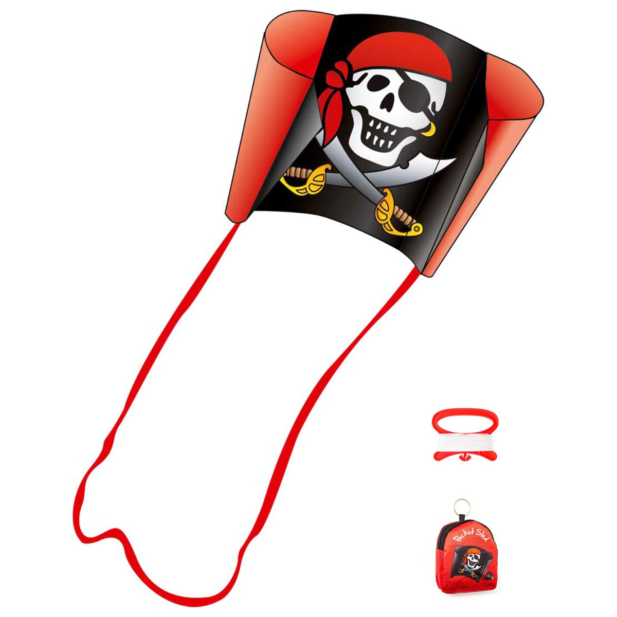 Kinderdrachen HQ Pocket Sled Jolly Roger Pirat Einleiner Flugdrachen