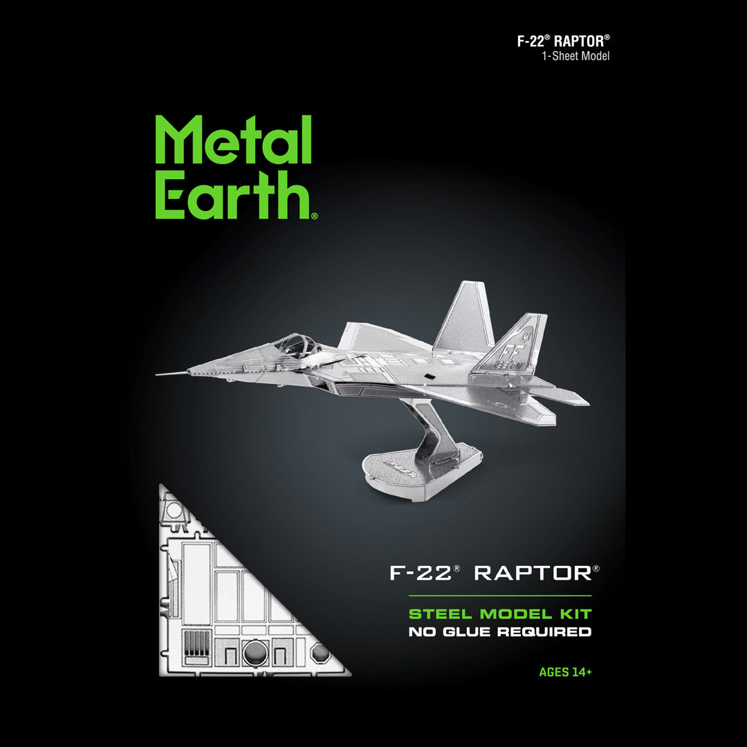 Metal Earth Metallbausätze MMS050 Lockheed Martin F-22 Raptor Flugzeug Metall Modell