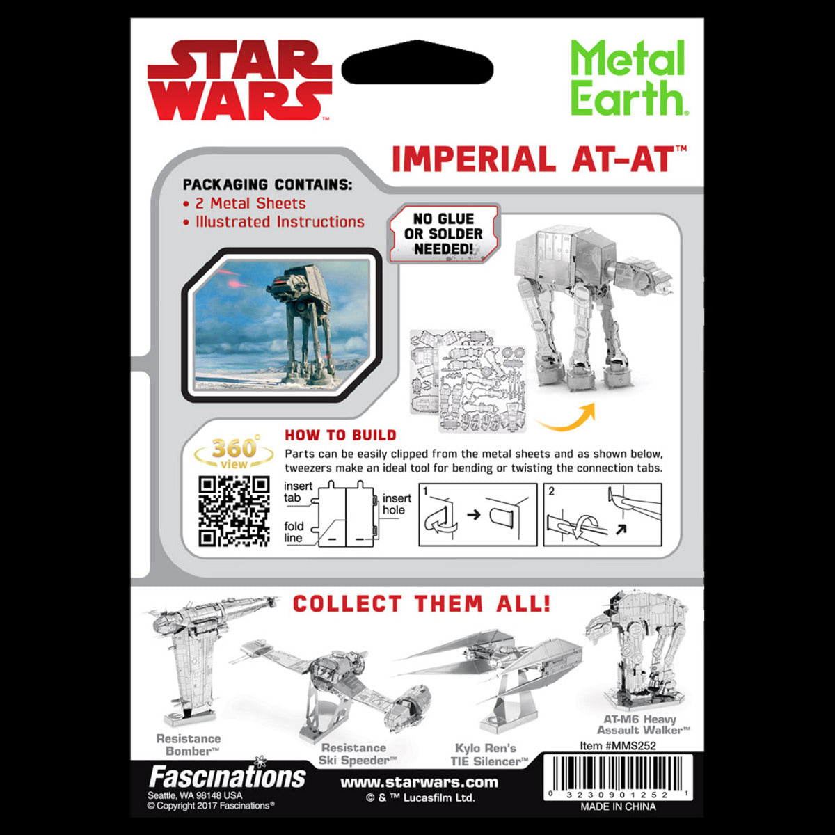 Metal Earth Metallbausätze MMS252 Star Wars AT-AT Metall Modell
