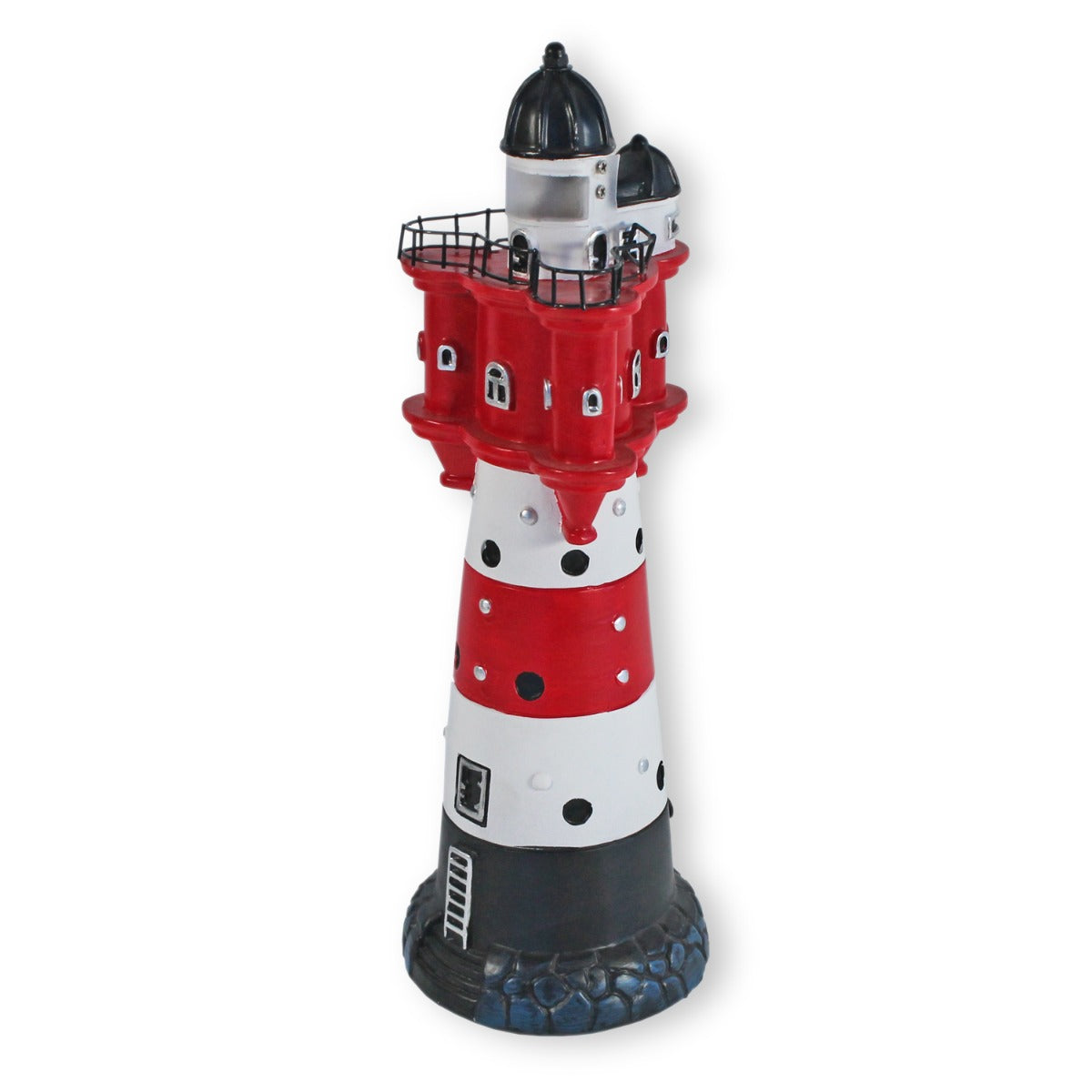 Leuchtturm Roter Sand 33 cm Deko Leuchtturm mit Licht Maritime Deko LED Beleuchtung