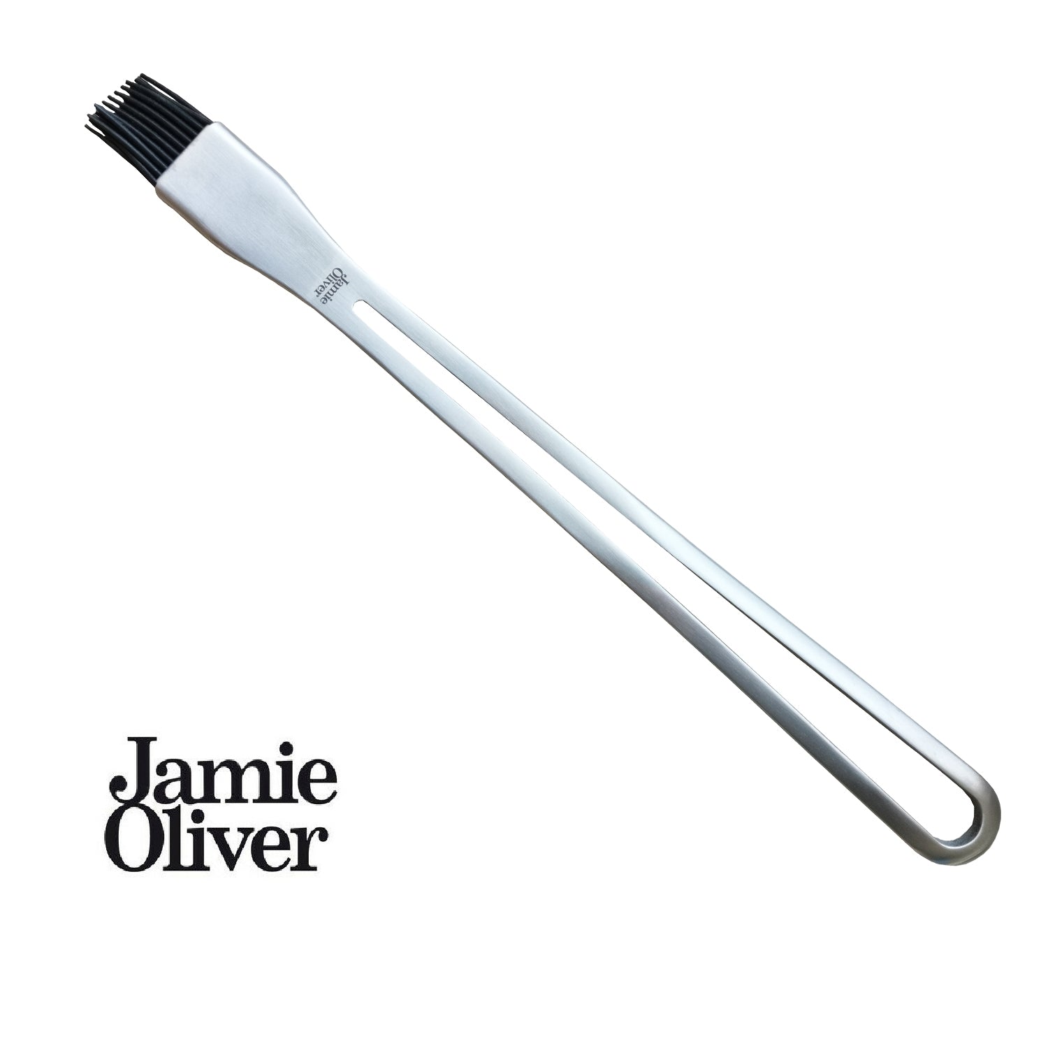 Jamie Oliver Grillpinsel hitzebeständig XL Silikon Edelstahl 46 cm Bratenpinsel Grillzubehör