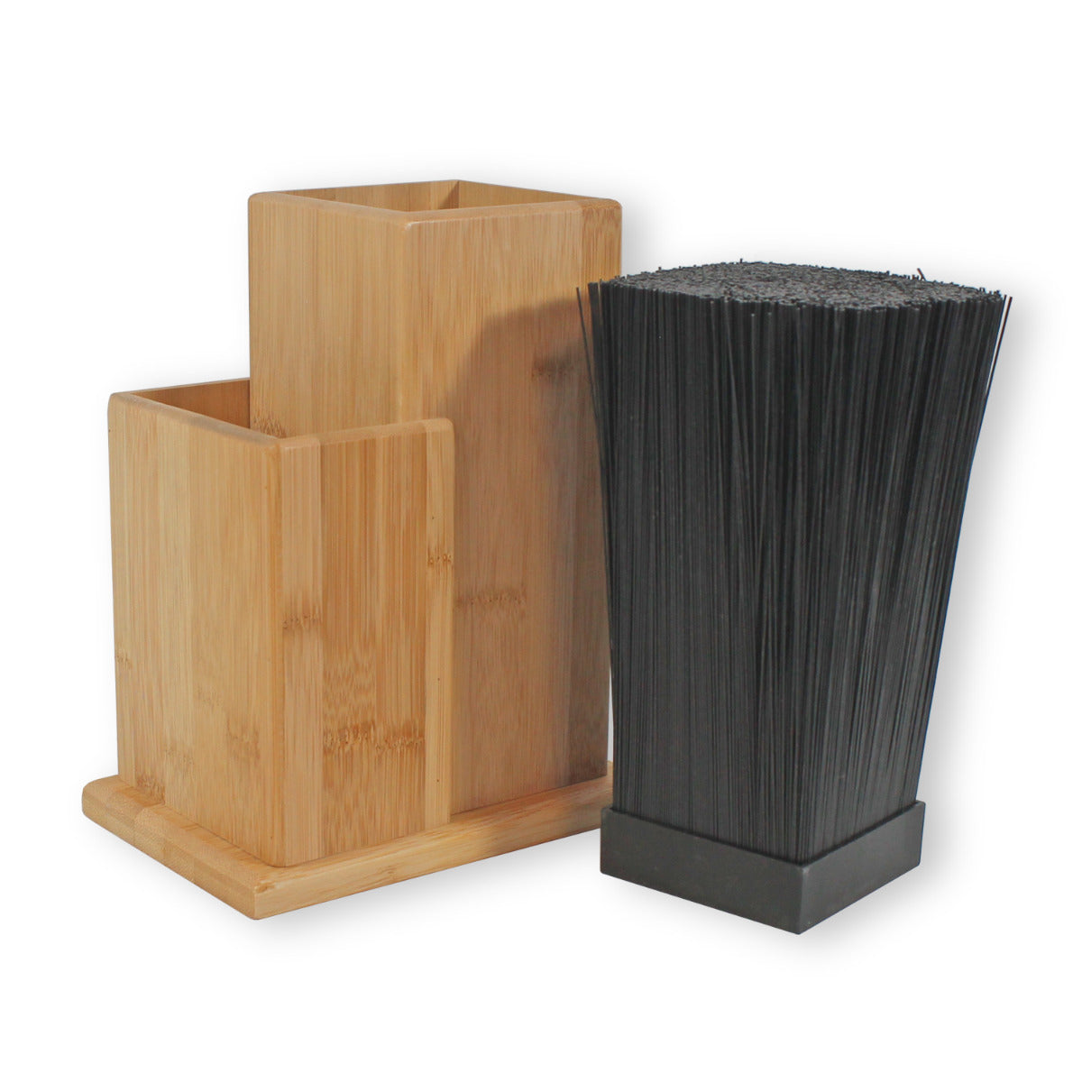 Messerblock ohne Messer mit Kunststoffborsten Bambus Messerblock Holz leicht zu Reinigen