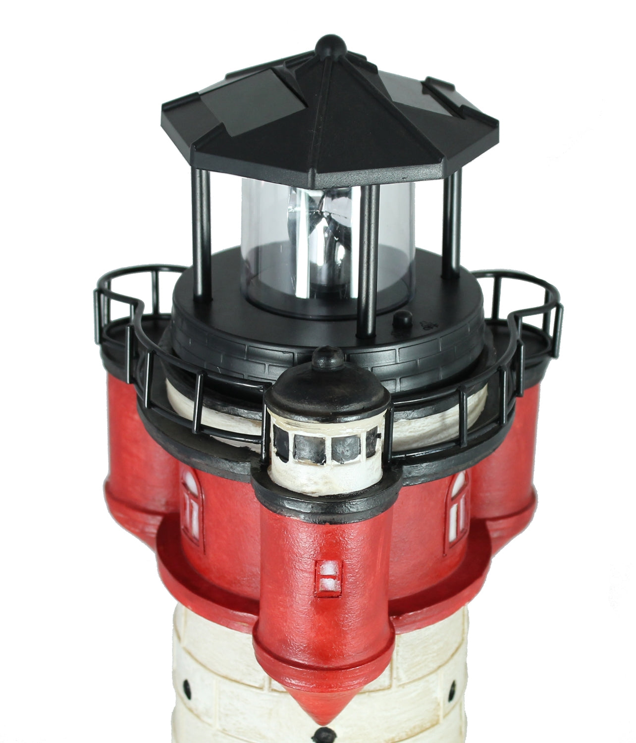 Leuchtturm Roter Sand Solar 50 cm Solarbetrieben Maritime Dekoration mit LED Beleuchtung