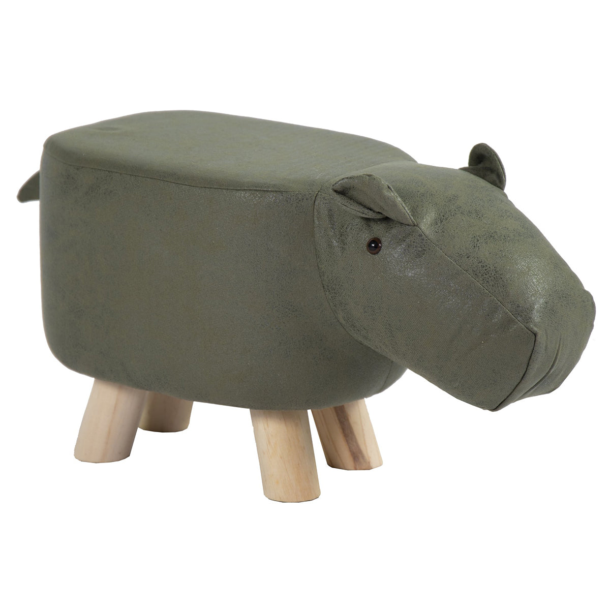 Tierhocker Hippo dunkelgrün Kinderhocker Tier Hocker Holz Kinder Sitzhocker Hippo