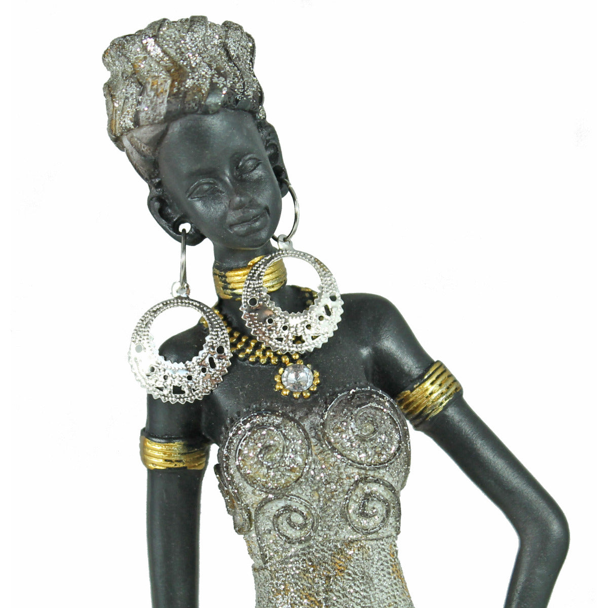 Afrika Deko Figur Frau mit Kind an der Hand Afrikanische Dekofiguren