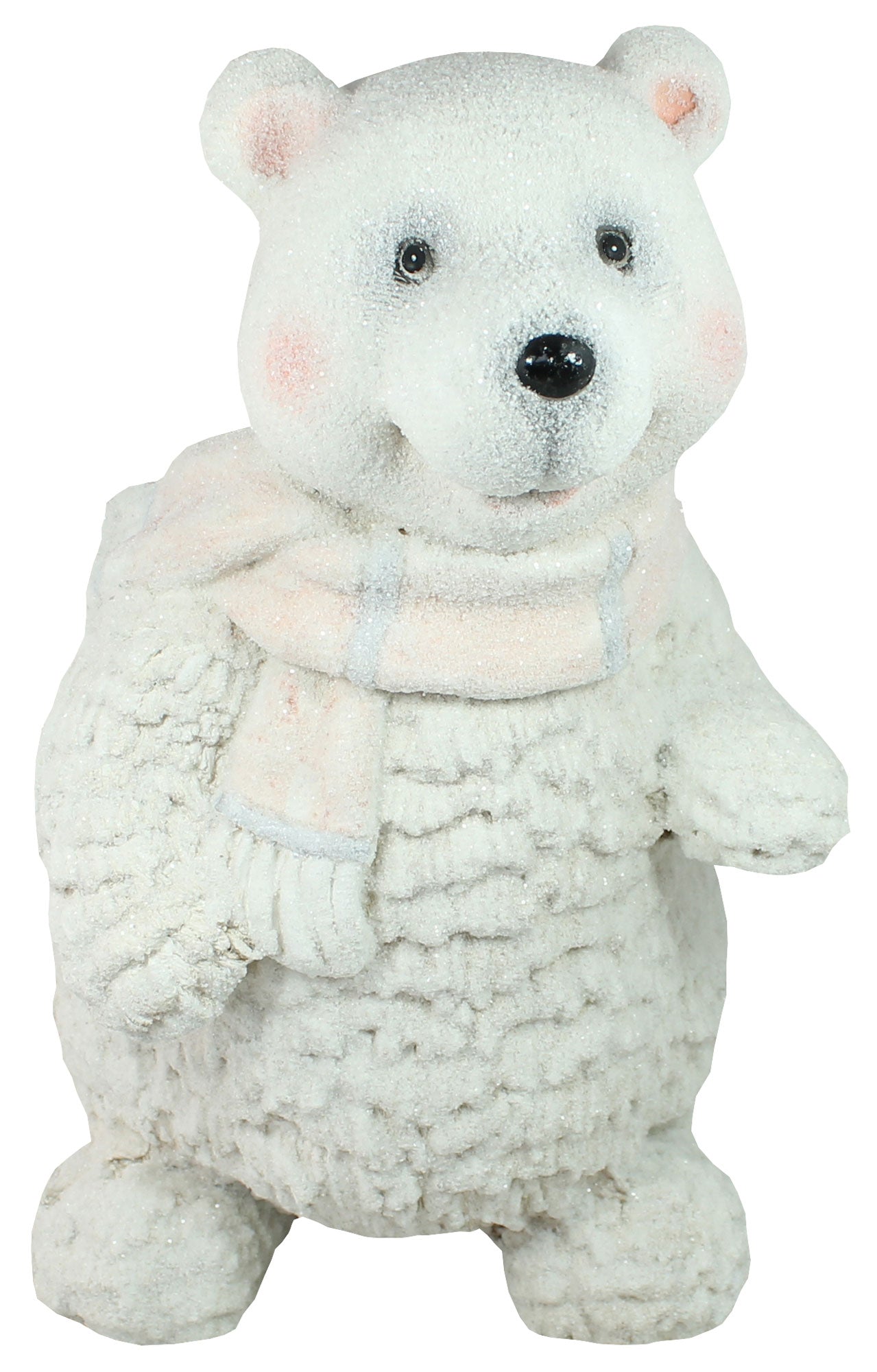 Dekofigur Eisbär mit Schal Eisbär-Figur Tierfigur Winterdekoration