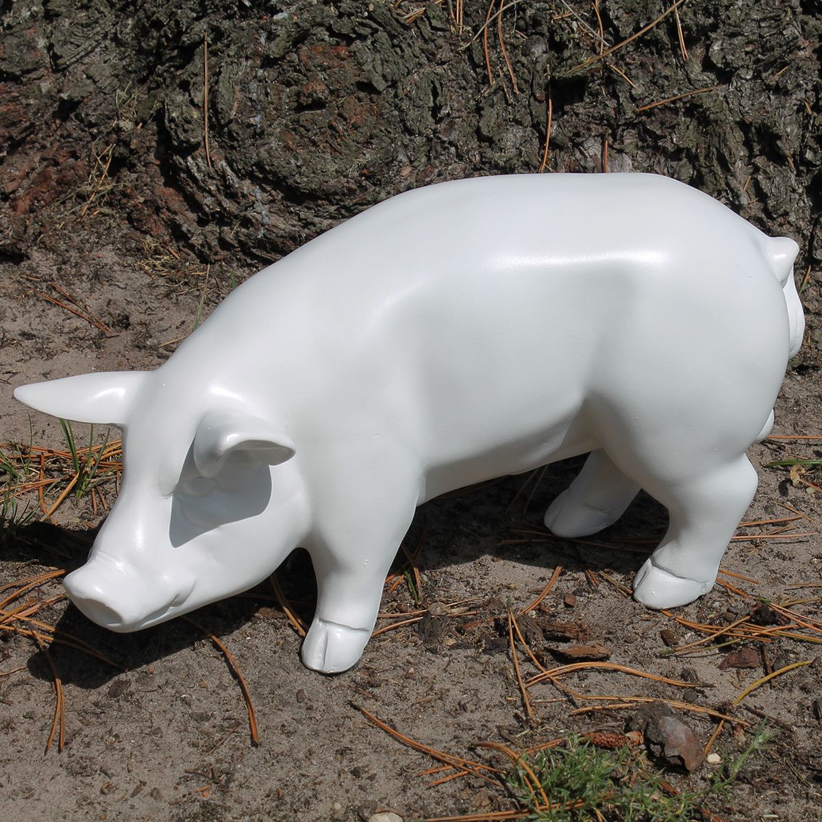 Schwein Figur stylisches Deko Schwein in weiß Schwein Dekofigur