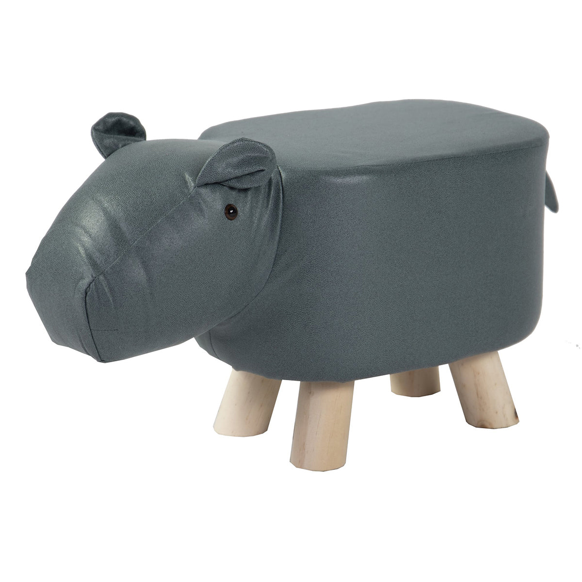Tierhocker Hippo blaugrau Kinderhocker Tier Hocker Holz Kinder Sitzhocker Hippo