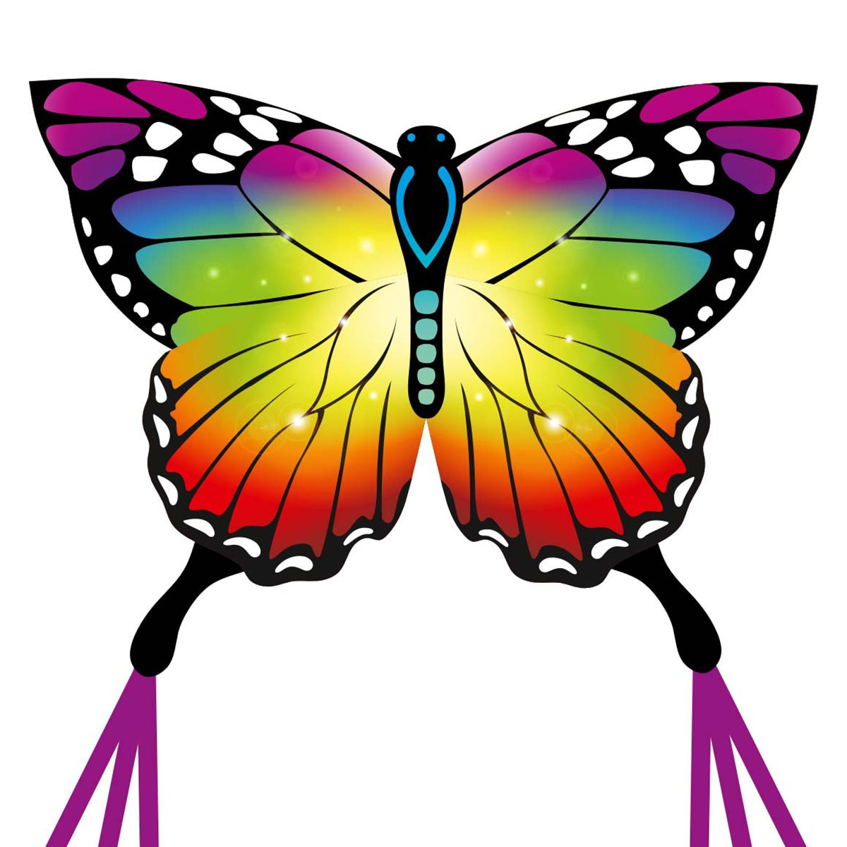 Kinderdrachen Einleiner Drachen HQ Butterfly Kite Rainbow Schmetterling Flugdrache