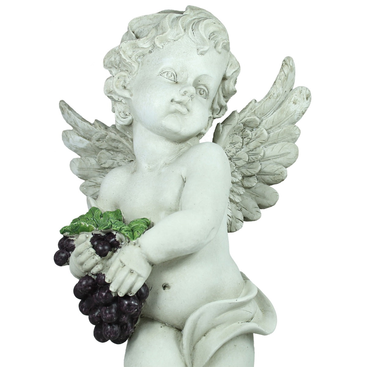 Engel Figur mit schwarzen Trauben 45 cm Gartenfigur Grab Deko Grabfigur