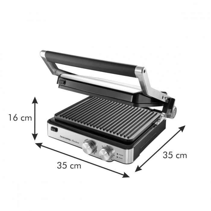 Kontaktgrill 2000 W Edelstahl Elektro Tischgrill Tescoma President