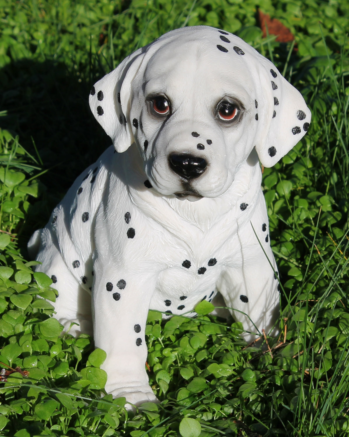 Figur Dalmatiner Welpe Pauli sitzend Tierfigur lebensecht wirkende Skulptur Gartenfigur Hund