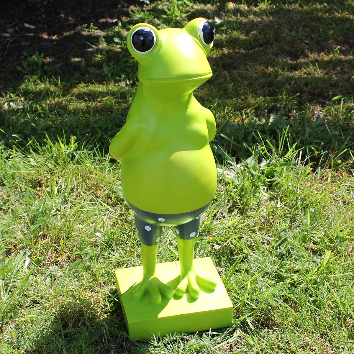 Frosch Dekofigur lustiger Badefrosch 44 cm grün Gartenfigur Frosch Froschfigur Pooldeko