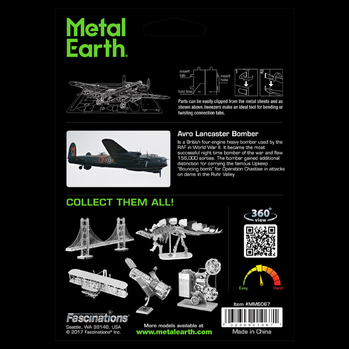 Metal Earth Metallbausätze MMS067 Lancaster Bomber Flugzeug Metall Modell