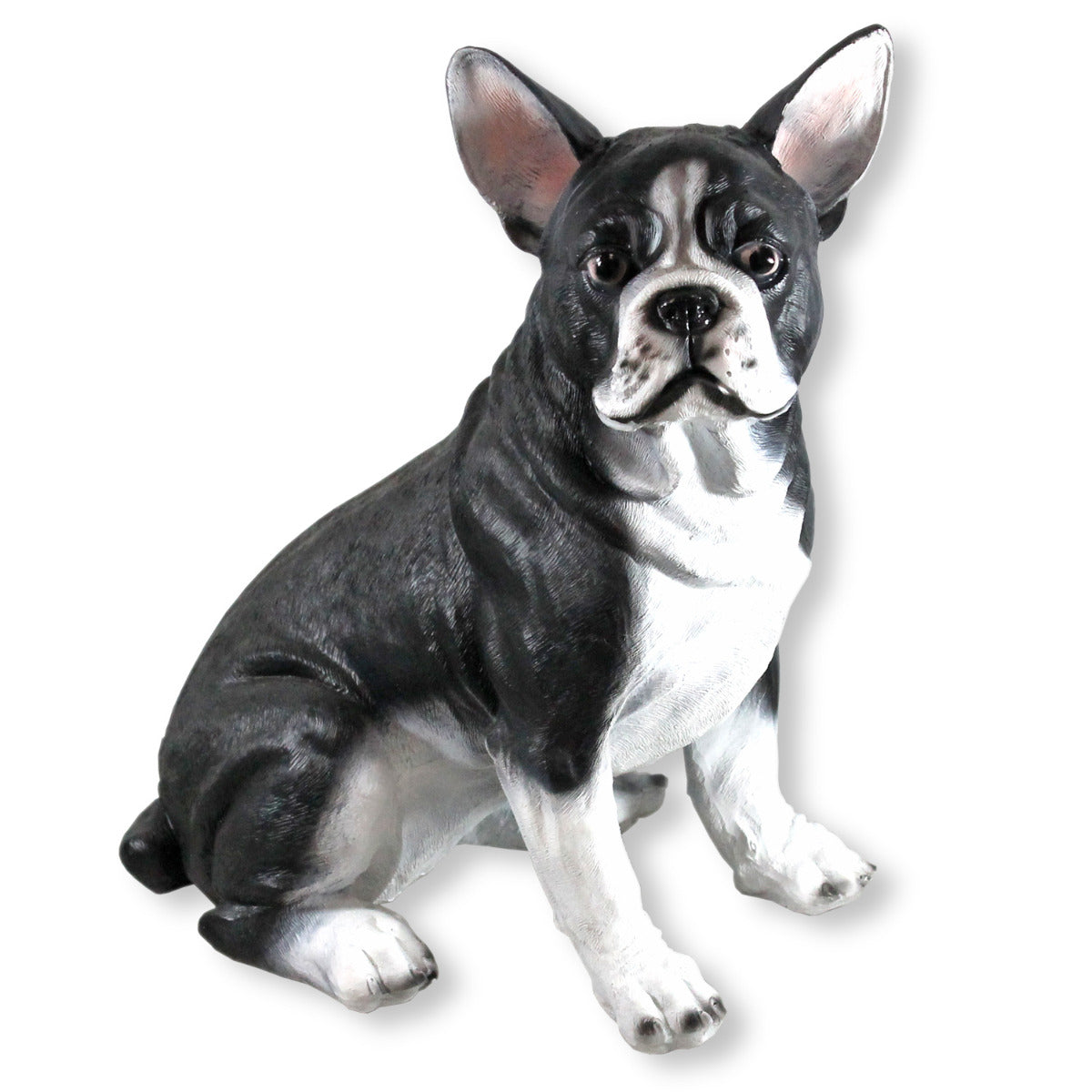 Französische Bulldogge Figur sitzend Hundefiguren lebensecht Dekofigur Hund