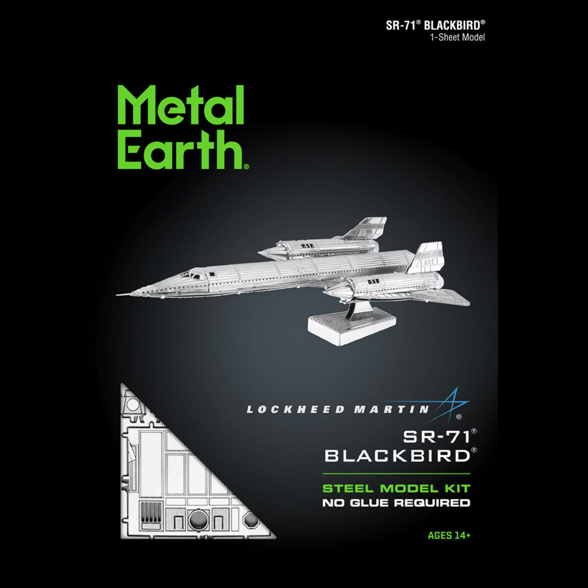Metal Earth Metallbausätze MMS062 Lockheed Martin SR-71 Blackbird Flugzeug Metall Modell