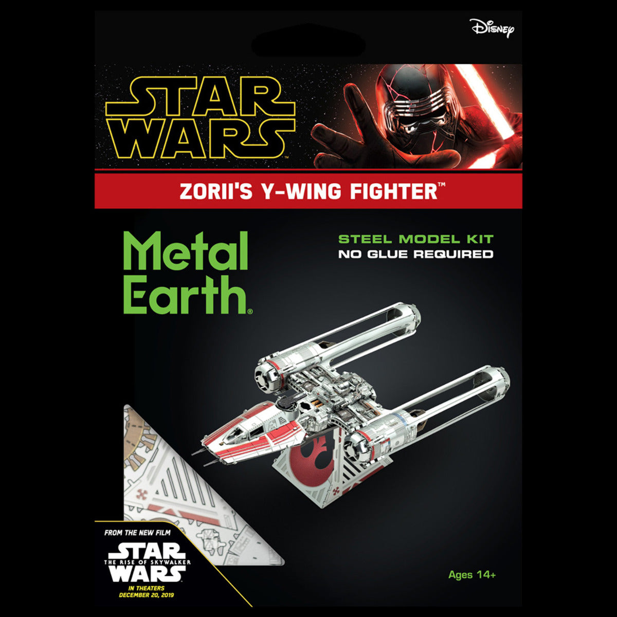 Metal Earth Metallbausätze MMS415 Star Wars “Der Aufstieg Skywalkers” Zorri's Y-Wing Fighter Resistance Metall Modell