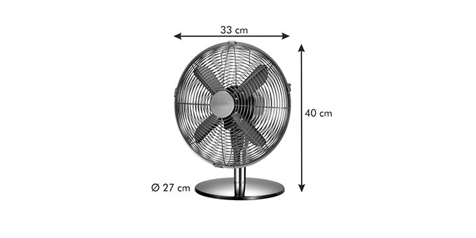 Tischventilator Tisch Ventilator Retro 35 cm Edelstahl Anthrazit Windmaschine Venti schwenkbar