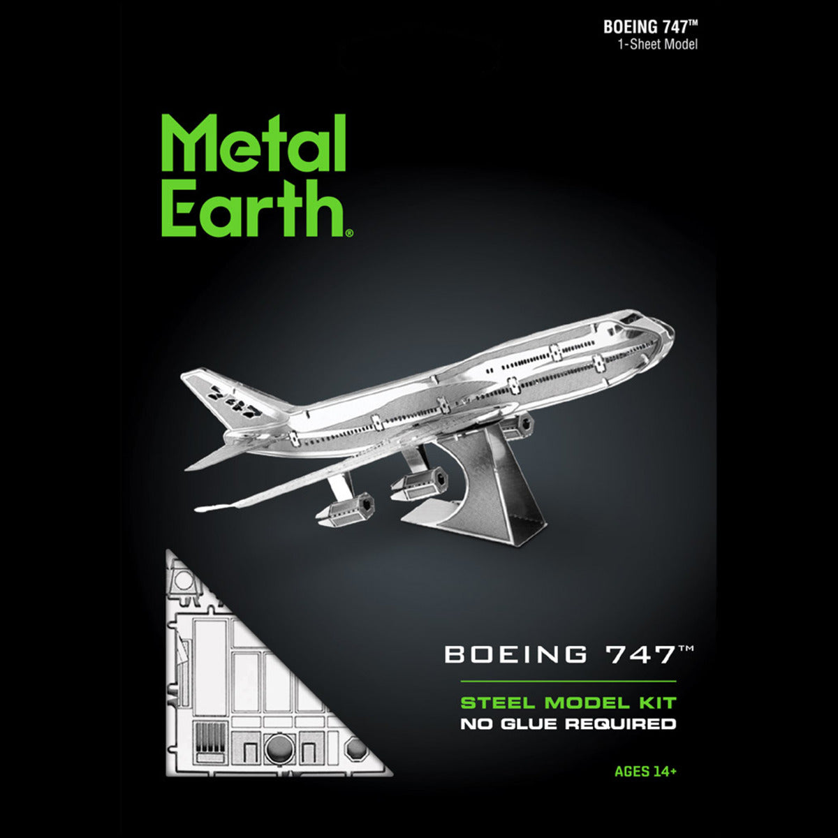 Metal Earth Metallbausätze MMS004 Commercial Jet Boeing 747 Jumbo Flugzeug Metall Modell