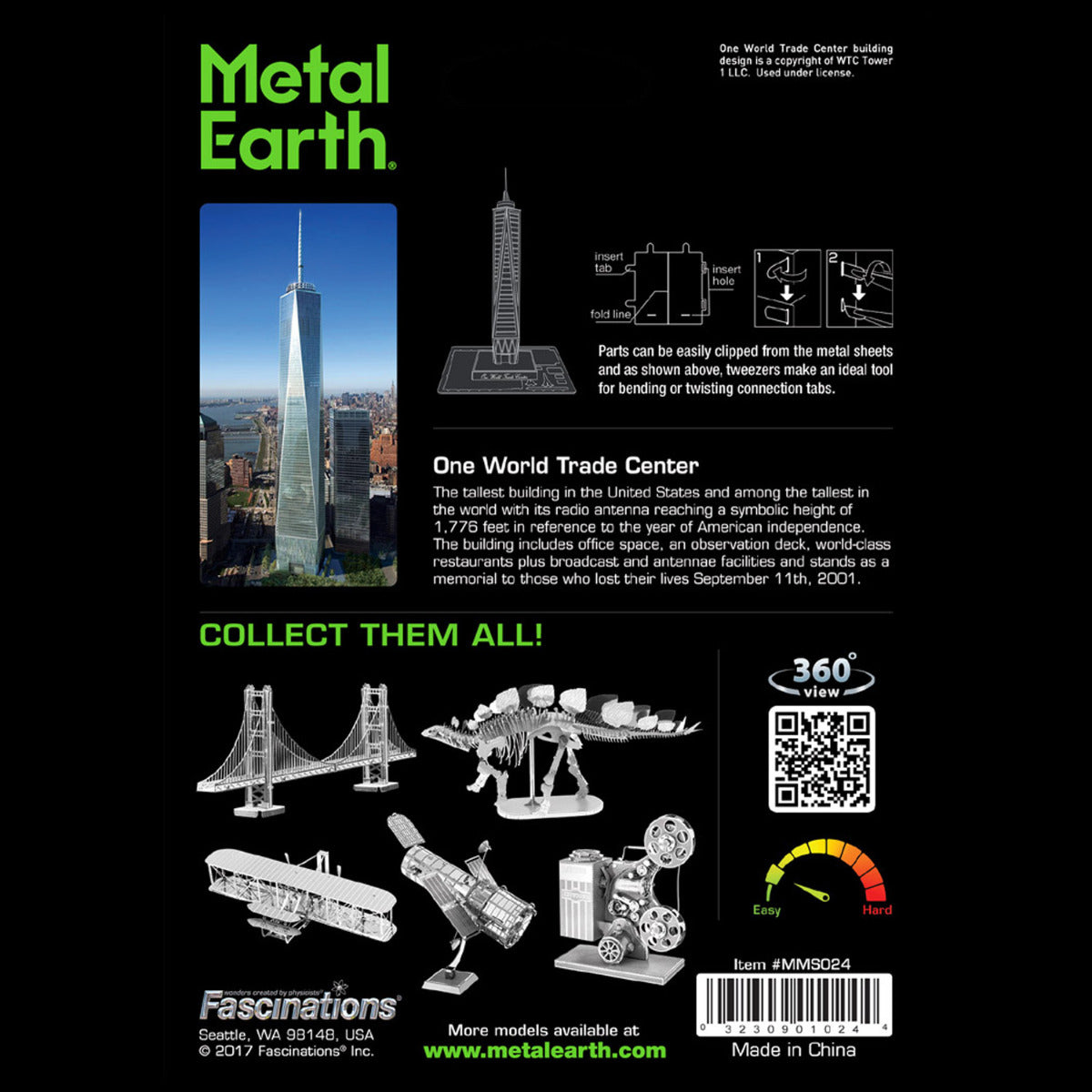 Metal Earth Metallbausätze MMS024 One World Trade Center Metall Modell