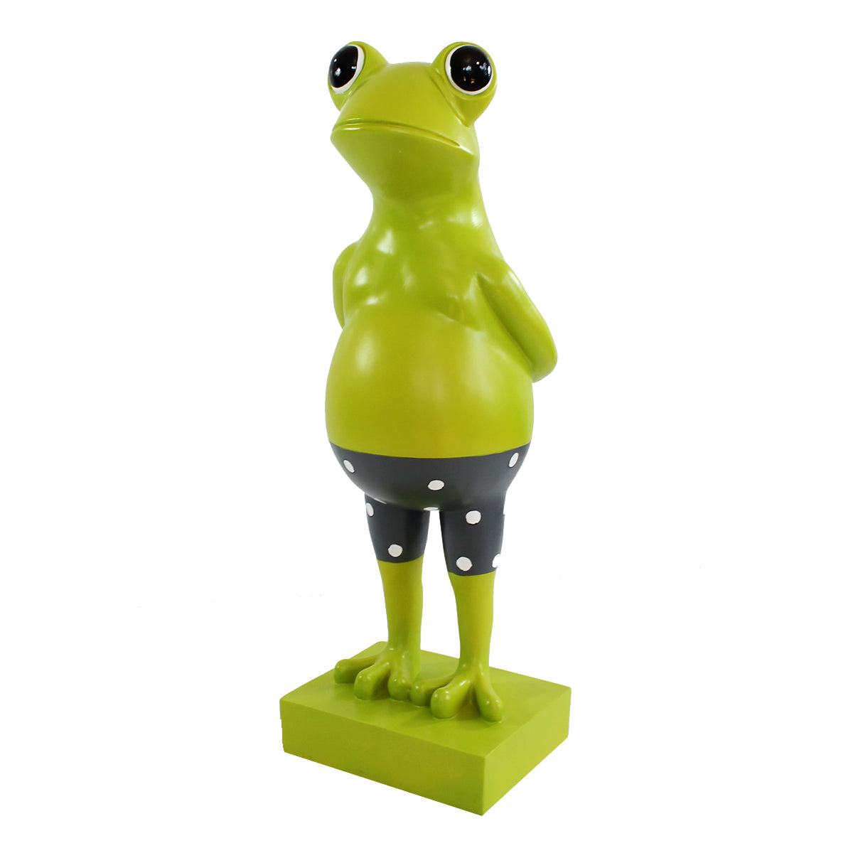 Frosch Dekofigur lustiger Badefrosch 30 cm grün Gartenfigur Frosch Pooldeko Froschfigur