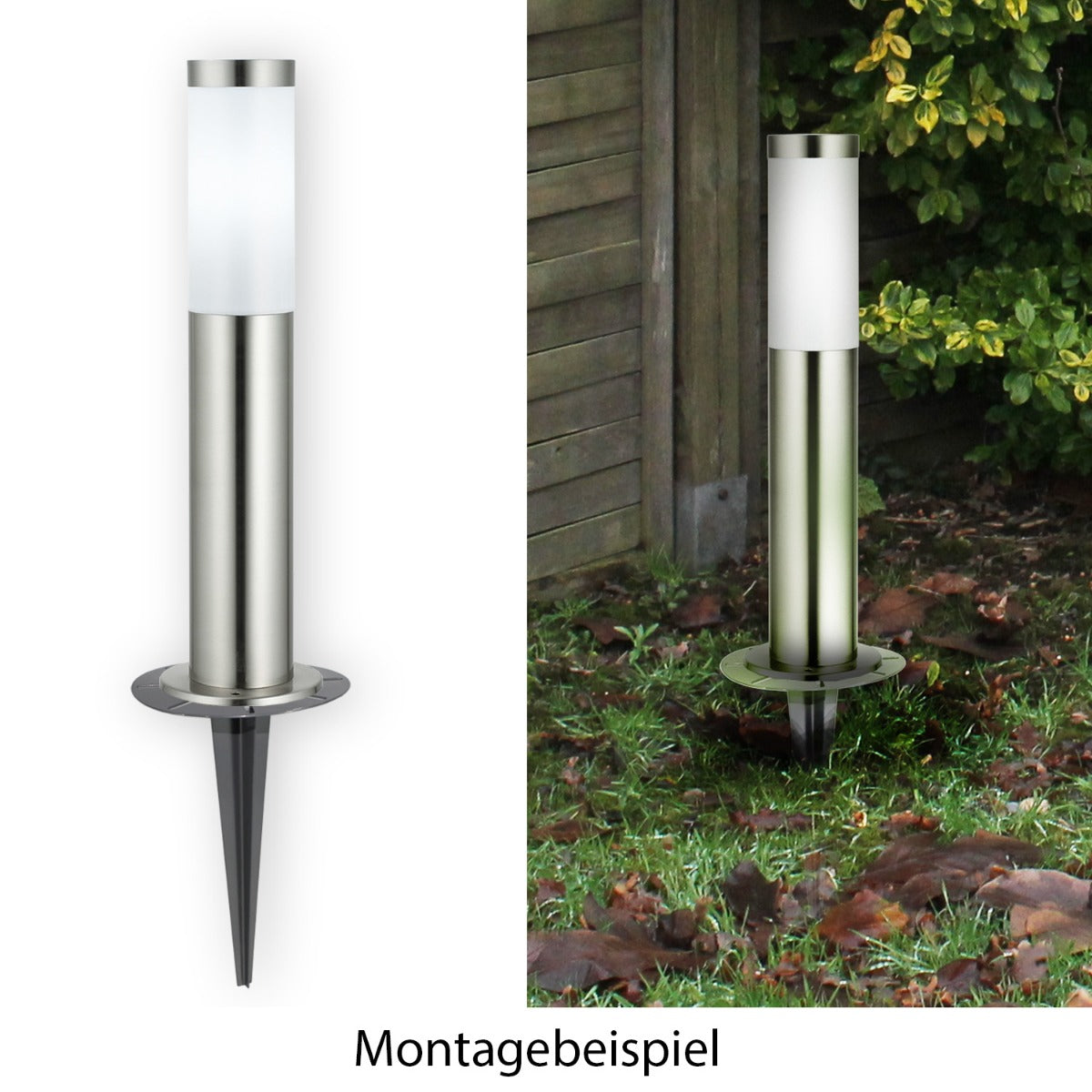 Einschlag-Erdspieß für Garten-Lampen oder Garten-Steckdosen Erdspiess für Gartenleuchte Erdspieß pulverbeschichtet, universal, mit Kabelführung