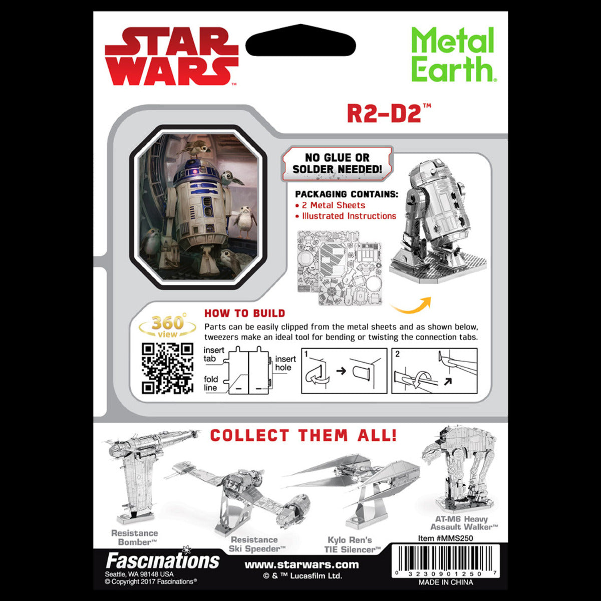Metal Earth STAR WARS R2-D2 Roboter Droide MMS250 3D Figur Metallbausatz
