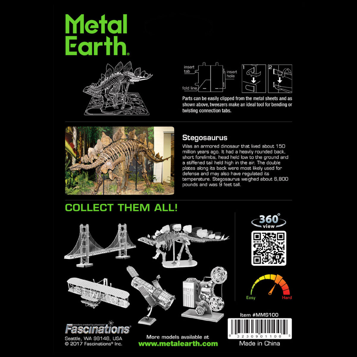 Metal Earth Stegosaurus Dinosaurier MMS100 3D Figur Metallbausatz