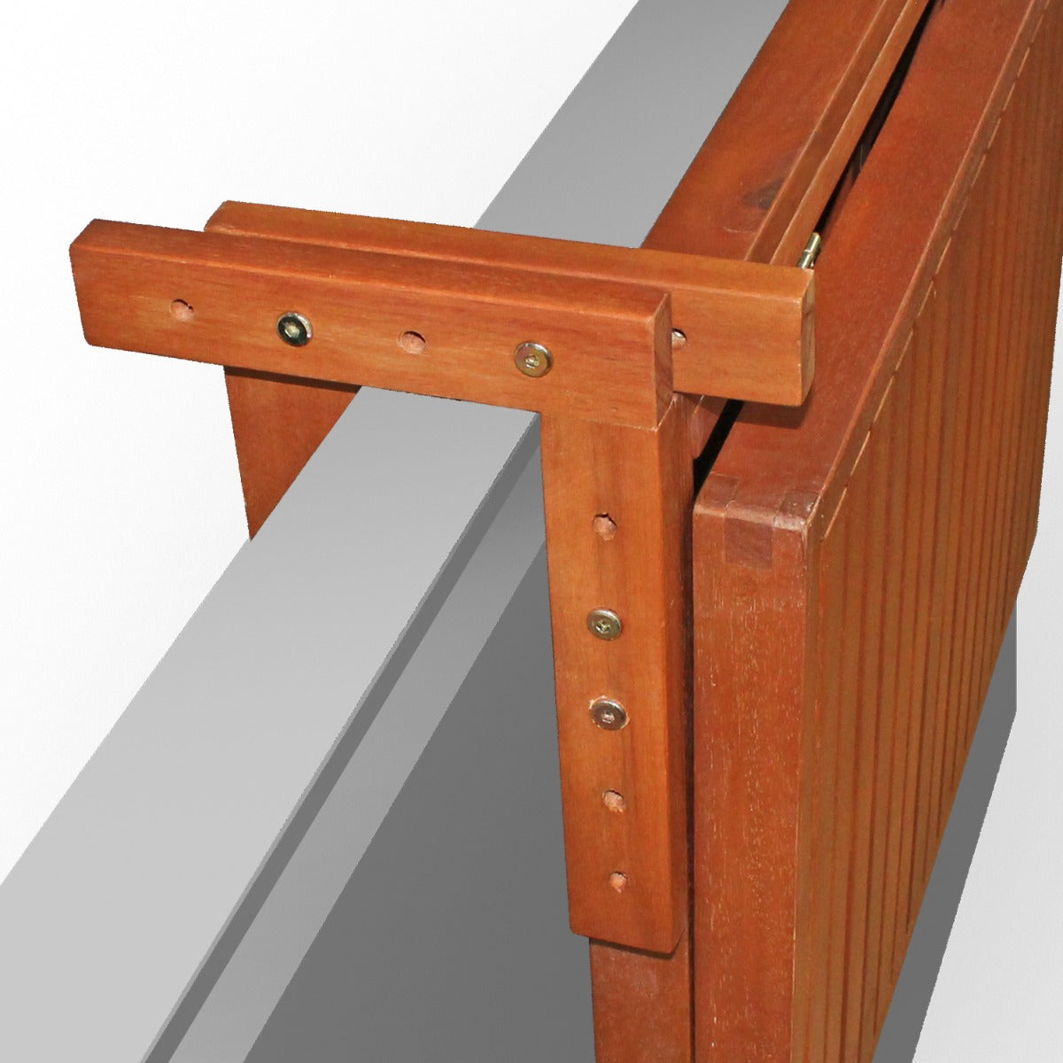 Balkonhängetisch klappbar Balkontisch Balkonmöbel Holz Eukalyptus FSC 100% Höhenverstellbar