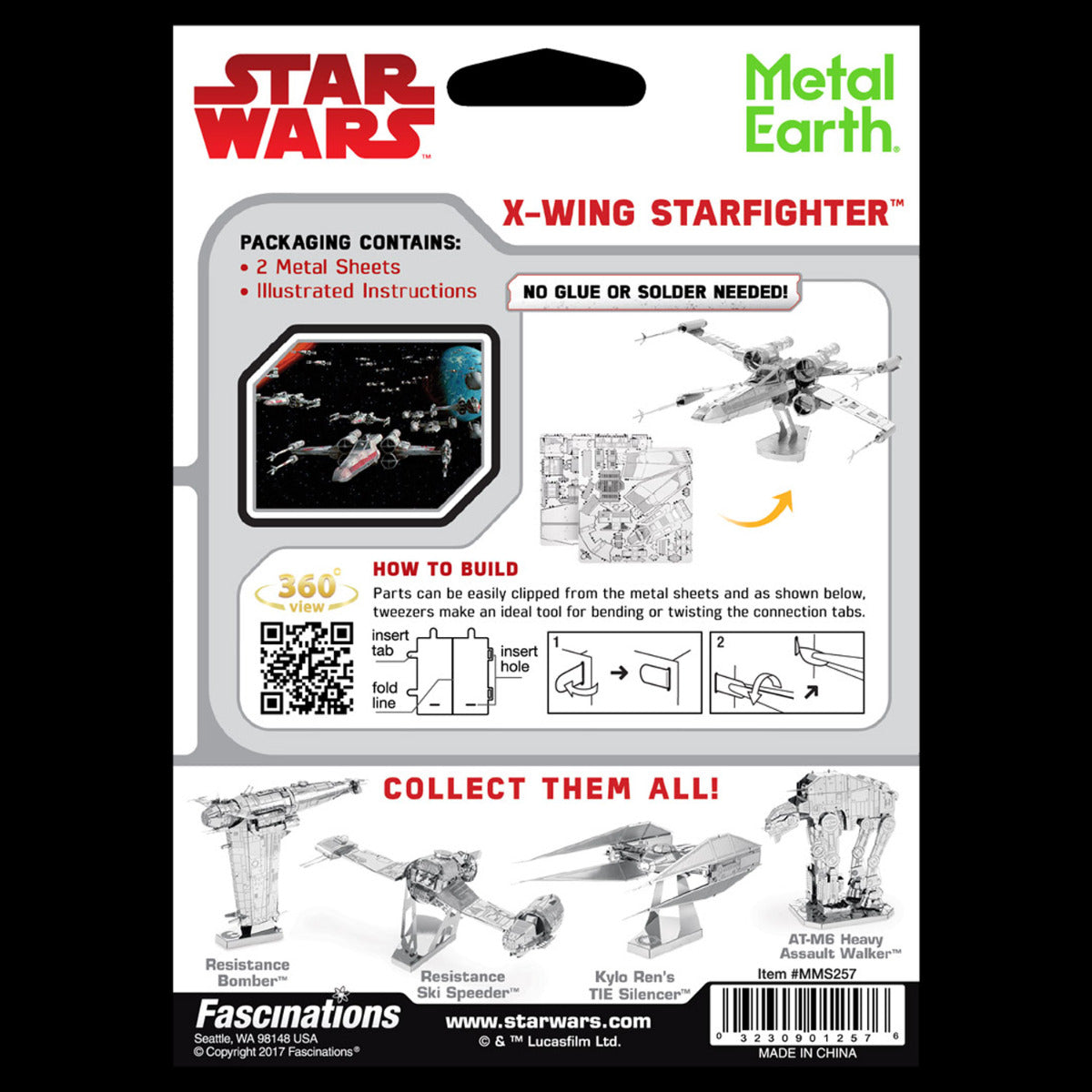 Metal Earth STAR WARS X-Wing Fighter MMS257 3D Figur Metallbausatz