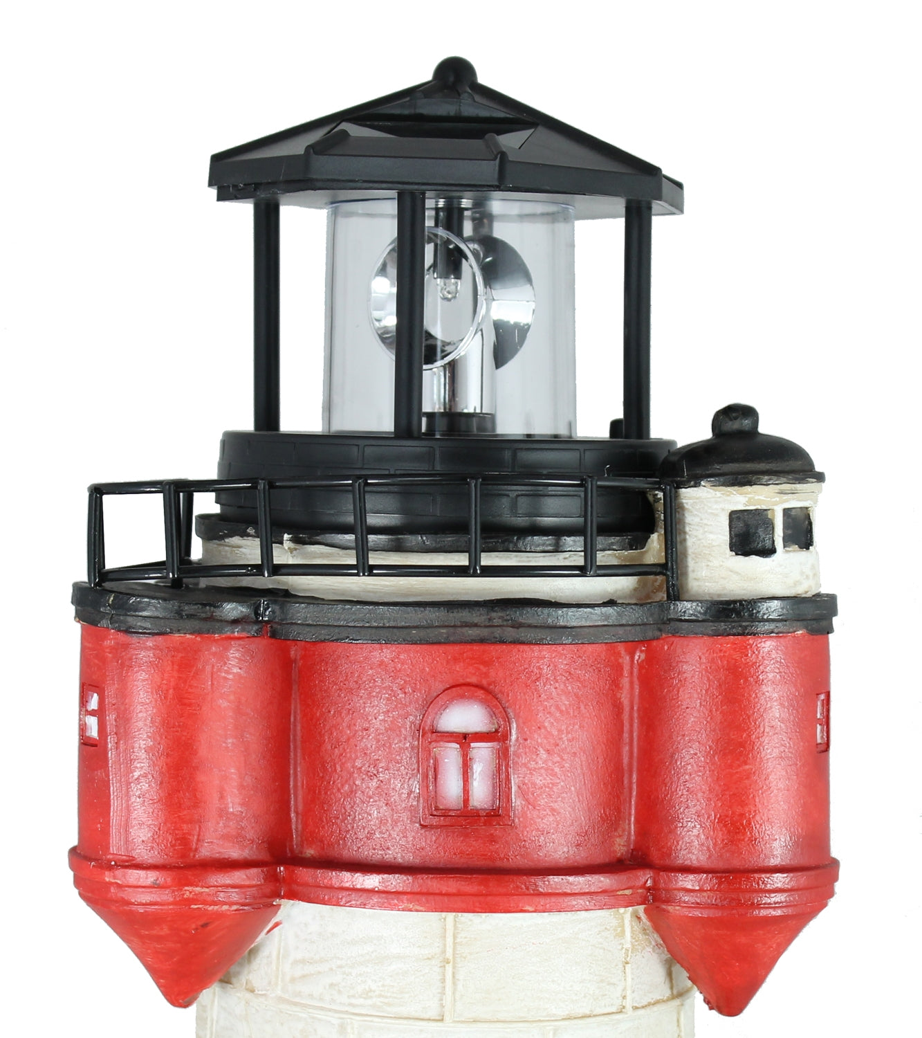 Leuchtturm Roter Sand Solar 50 cm Solarbetrieben Maritime Dekoration mit LED Beleuchtung