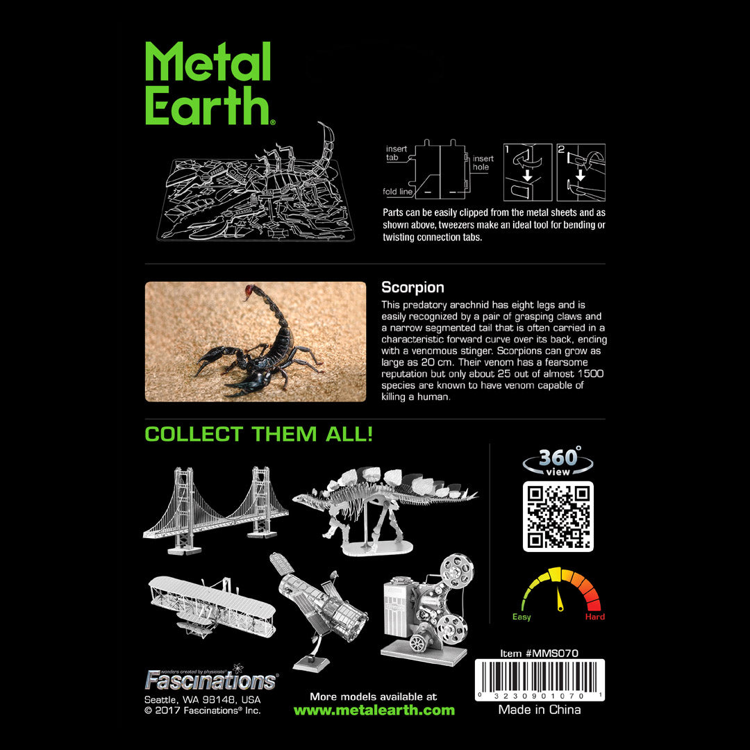 Metal Earth Metallbausätze MMS070 Skorpion Metall Modell