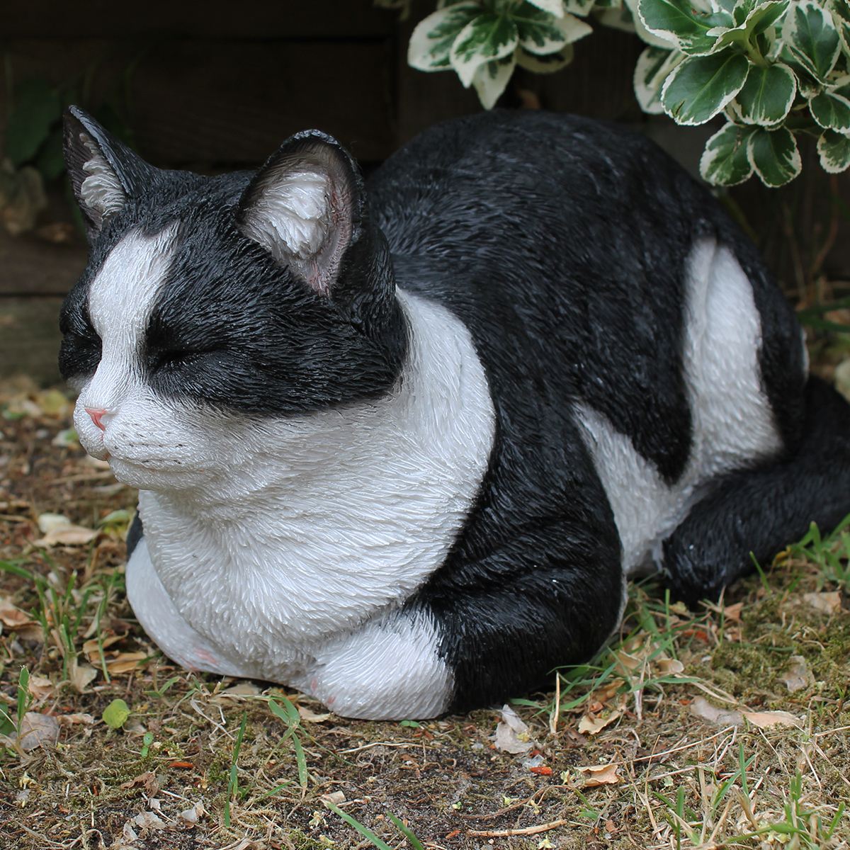 Deko Katze lebensecht Katzenfigur Frida Gartenfigur Katze