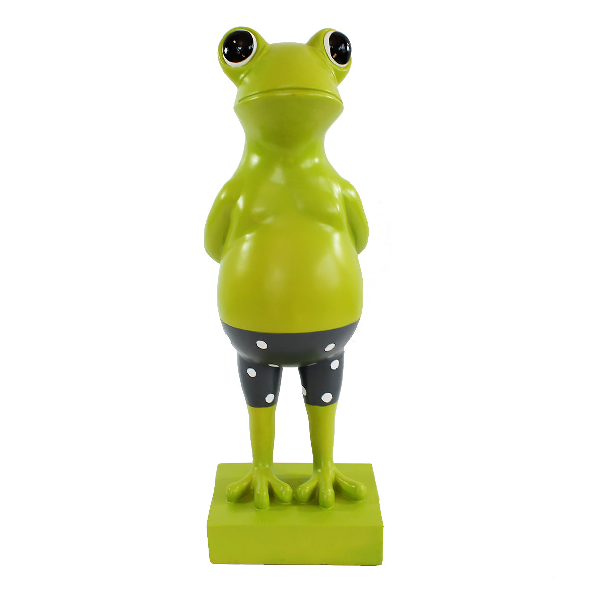 Frosch Dekofigur lustiger Badefrosch 30 cm grün Gartenfigur Frosch Pooldeko Froschfigur