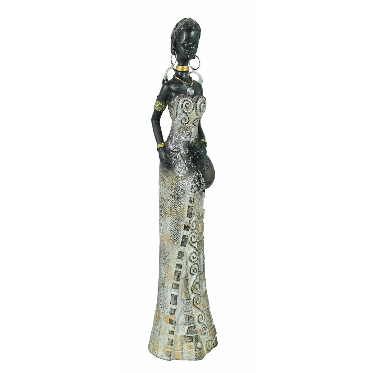 Afrika Deko Figur Frau mit Kanne in der Hand Afrikanische Dekofiguren