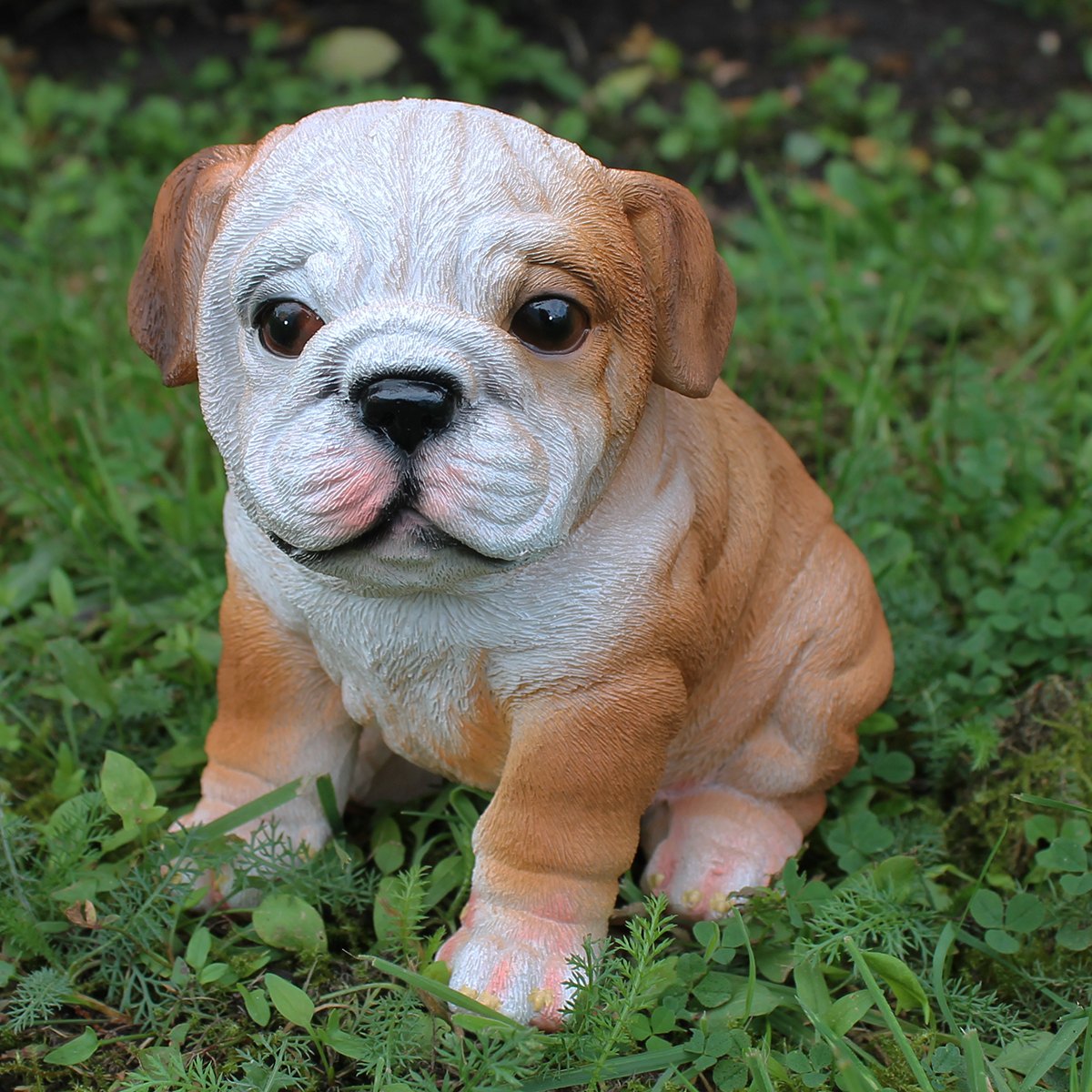 Hunde Figur Bulldogge Figur sitzend Hunde Deko lebensechte Hundefigur