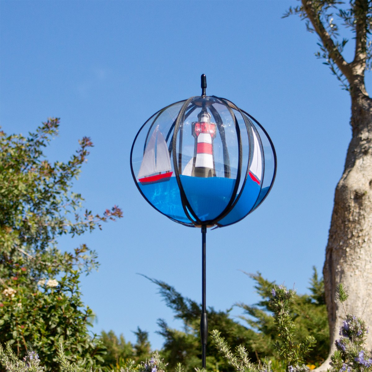 Windspiel Satorn Leuchtturm Roter Sand 28 cm Balloon Garten Dekoration