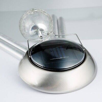 Windspiel LED Dekoleuchte Solarlampe Glaskugel mit Klangröhren aus Edelstahl